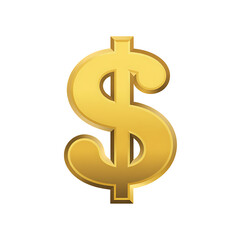 Obraz premium Golden dollar sign on white background