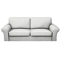Modern light gray upholstered sofa with plush cushions and curved armrests in a cozy living room setting for comfortable seating and home decor styling