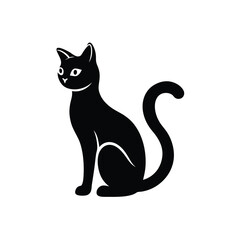 Cat Silhouette Tail Raised Vector