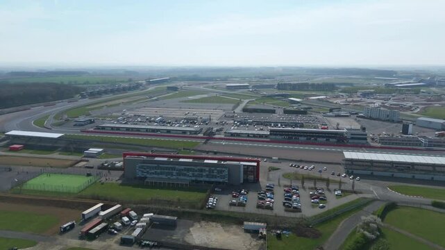 Aerial view of Silverstone Circuit. UK