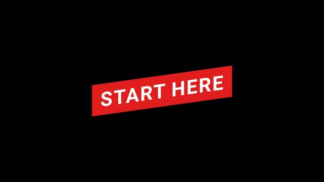 Start here Red Banner Animation