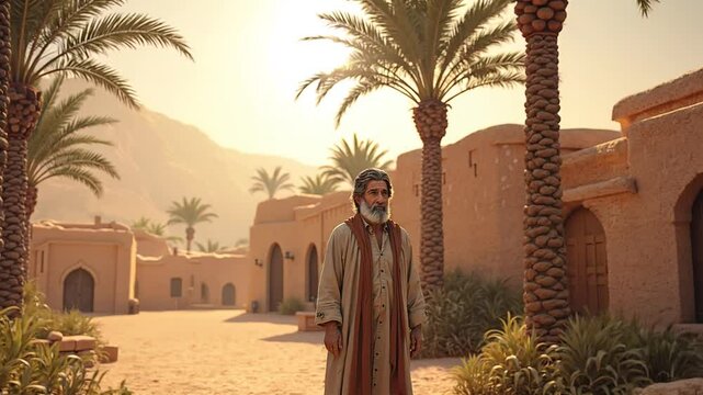 Prophet Jeremiah standing in the middle of the village