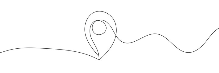 Location pins, geotag sign line continuous drawing vector. One line Location pins, geotag vector background. Location pin, geotag icon. Continuous outline of Location pin, geotag. Linear Locations pin