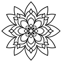 Bohemian Mandala Heart Line Drawing