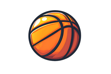 Cartoon basketball illustration isolated on black background for sports and design projects
