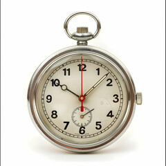 Classic Vintage Stopwatch with Elegant White Face and Red Hands