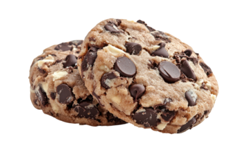 Delicious double chocolate chip cookies baked to perfection rich chewy texture close up shot