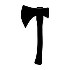 Silhouette illustration of a woodcutting axe, a valuable tool for survival