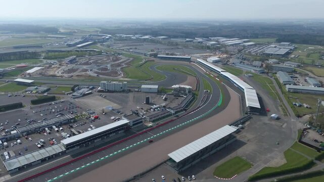 Aerial view of Silverstone Circuit. UK