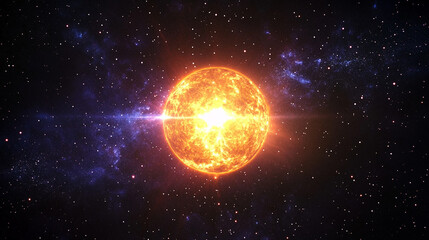 Obraz premium Bright Sun in Space with Stellar Background