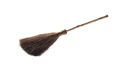 Levitating Broomstick on Plain White Background - Unique and Magical Image for Graphic Designers and Halloween Themes