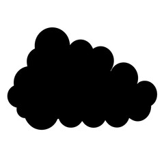Silhouette of Fluffy Cloud Shape, a Weather Icon in Simple Black