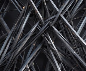 Sleek intersecting metal lines form abstract geometric pattern  , background texture, illustration