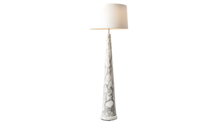 Elegant Floor Lamp with Marble Base and White Shade for Interior Decor