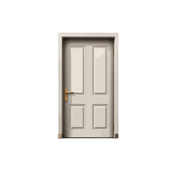 Simple white door with golden handle in a well-lit hallway creating an inviting atmosphere at home