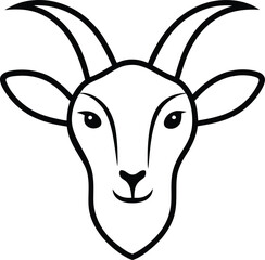 Elegant continuous line drawing of a goat head wearing a cap perfect for farm animal illustrations minimalist tattoo designs educational material and rustic decor art