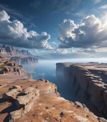 Azure canvas, wispy clouds bridging earth & sky, atmosphere, gentle, upward