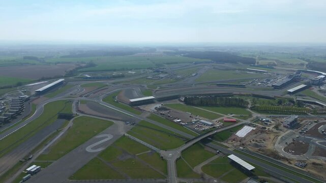 Aerial view of Silverstone Circuit. UK