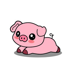 Pink pig isolated on white background