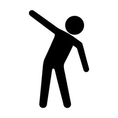 Silhouette of a person stretching, representing exercise and physical activity routine