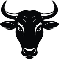 horned cow portrait featuring a detailed cow head in black sketch style showcasing rural farm animal identity strong character and rustic simplicity in line drawing