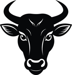 horned cow head sketch in bold black lines showcasing traditional livestock character rural animal strength farm culture and rustic heritage in minimalist artistic portrait
