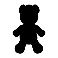 Silhouette of a cute teddy bear, a symbol of comfort and love