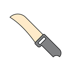 knife lineal color line icon with white background vector stock illustration