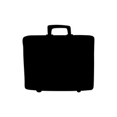 Silhouette of a Classic Leather Briefcase, Business Portfolio and Travel Bag