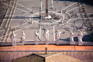 St. Peter's Square in Vatican seen from above. Rome, Italy