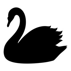 Elegant silhouette of a graceful swan with a long curved neck