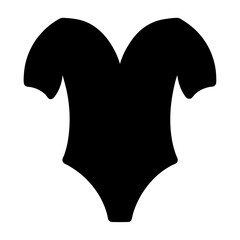 Elegant black and white silhouette of a short sleeved Vneck leotard