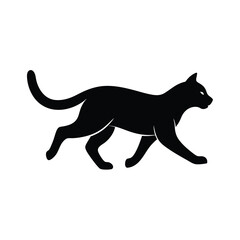Fototapeta premium Dynamic Running Cat Silhouette Vector
