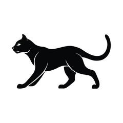 Fototapeta premium Running Cat Silhouette Vector Illustration