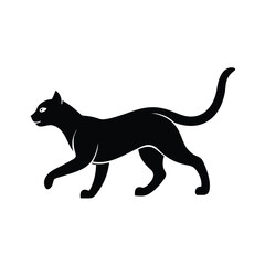 Fototapeta premium Running Cat Icon in Motion