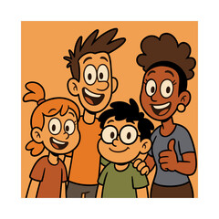 Cartoon Boy Avatar with Editable Silhouette – Modern Character Illustration for Apps & Branding