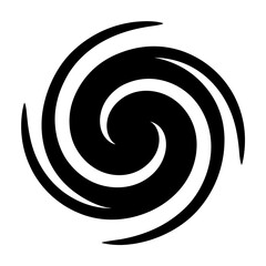 Abstract swirling vortex with a bold black and white design element