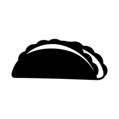 Simple and Striking Silhouette of a Delicious Taco or Empanada Treat