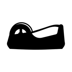 Silhouette of a tape dispenser with tape roll isolated on white background