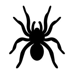 Simple spider silhouette vector art illustration with eight legs isolated
