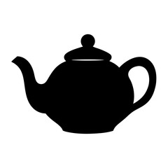 Vintage Ceramic Teapot with Blue Floral Pattern on White Background