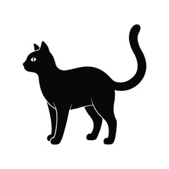 Fototapeta premium Standing Cat Icon in Silhouette Style