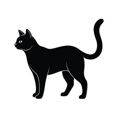 Obraz premium Elegant Standing Cat Silhouette Icon