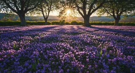 Naklejka premium Sunset Serenade AI Generated