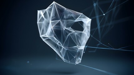 visualized with tangled wireframe mesh and glowing pulses