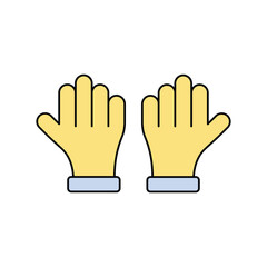 glove lineal color line icon with white background vector stock illustration