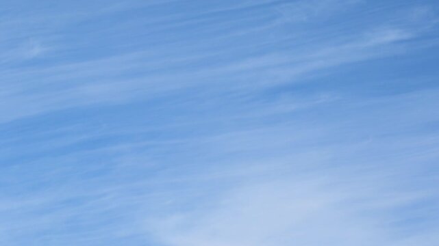 clear blue sky with white clouds.Streets lines cirrus, cumulus and altocumulus timelapse