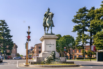 Fototapeta premium Statue of Giuseppe Garibaldi, Brescia,Italy