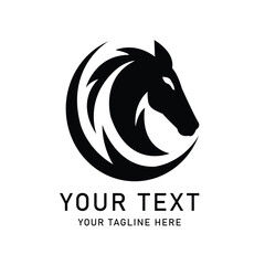 horse logo vector art illustration