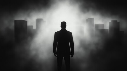 Fototapeta premium Shadow of a corporate leader with goals 
